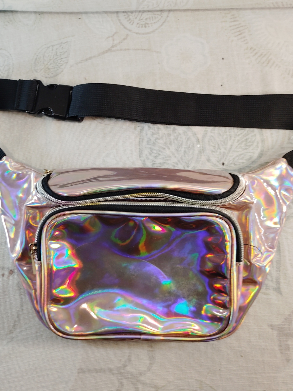Iridescent Holographic Crossbody/Waist Bag w/Adjustable Strap